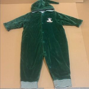 First impressions baby boy bear vintage velour cozy